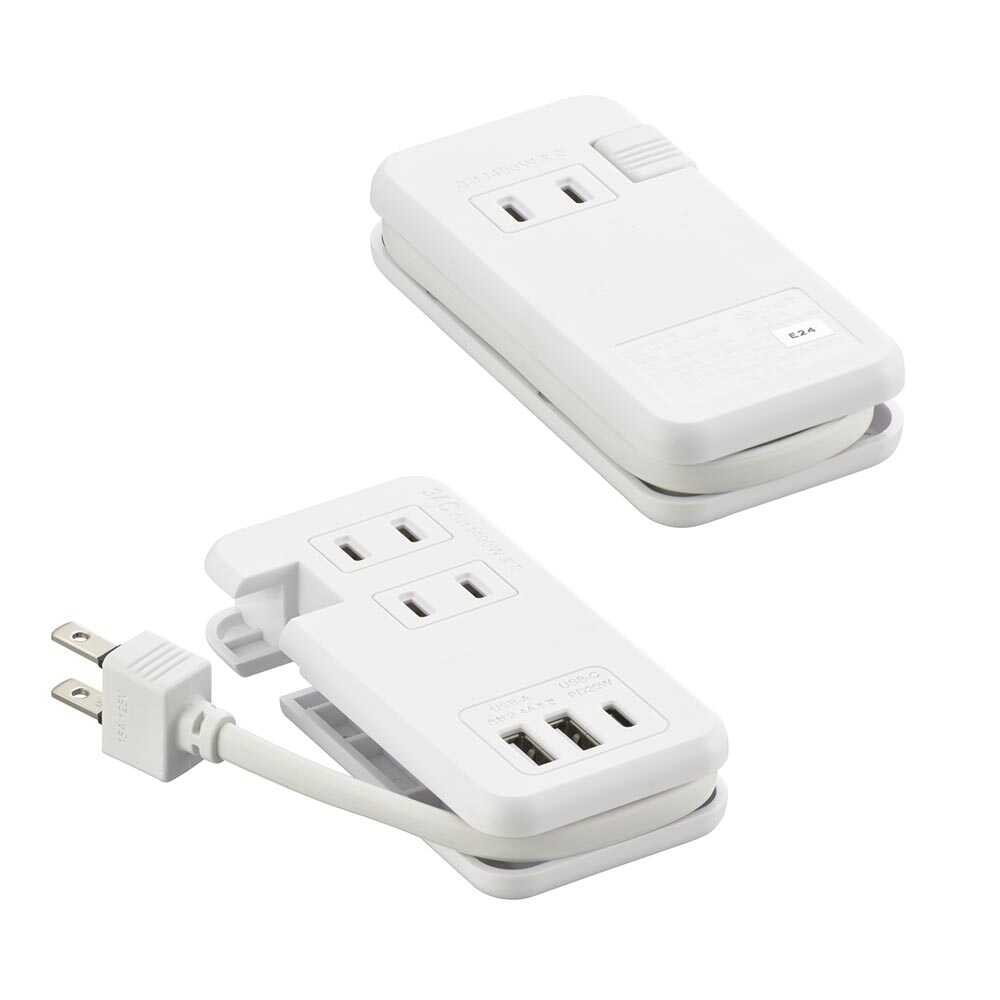 Ohm Electric Mobile USB Tap with Storage PD Compatible HS-A3U2C120E-W