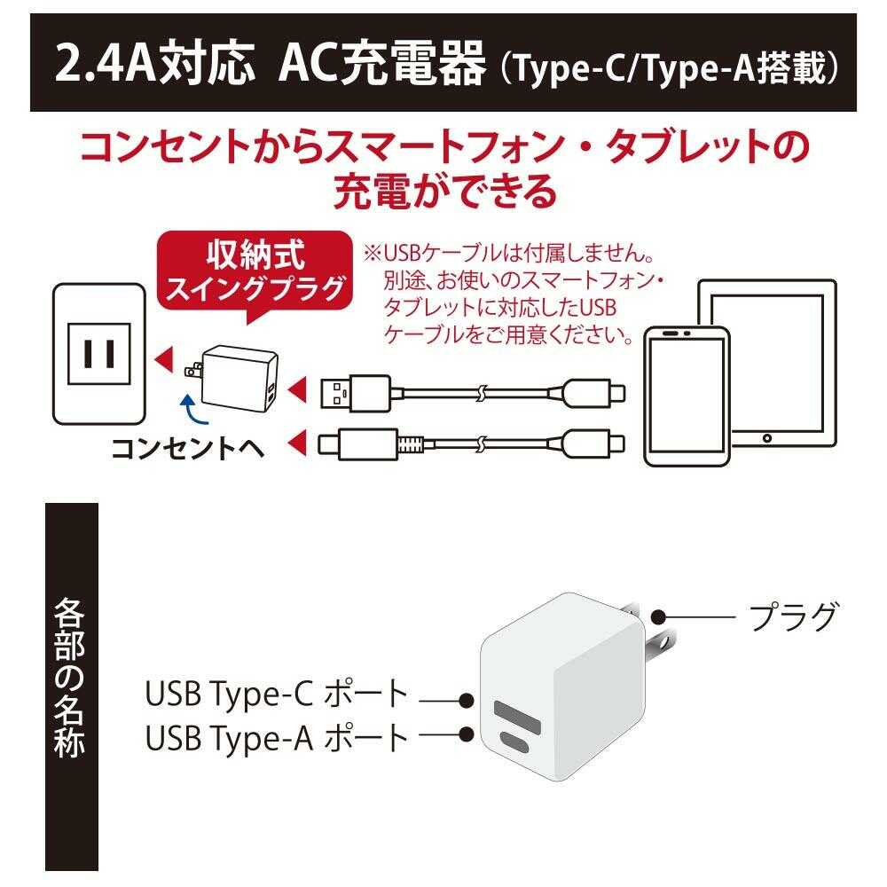 Ohm Electric AC Charger 12W Type-C + Type-A