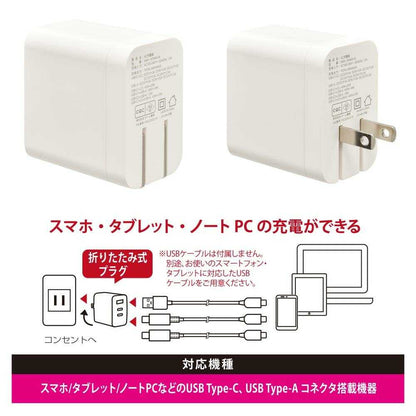 Ohm Electric AC Charger PD/QC Compatible Type-C Type-A