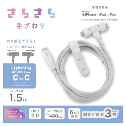 Ohm Electric Soft USB Cable T-Type 1.5m