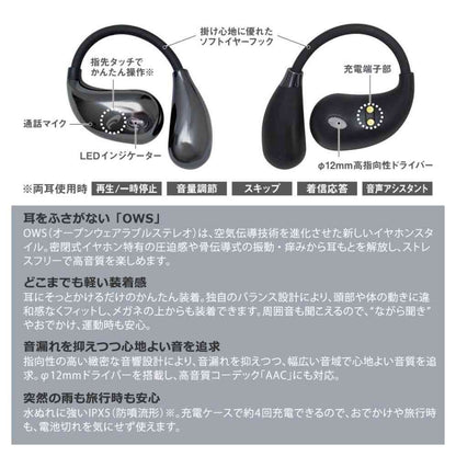 Ohm Electric Completely Wireless Earphones with Ear Hooks
