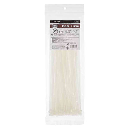 Ohm Electric Lock Tie Indoor Use 300mm White 04-3135 (100 pieces)