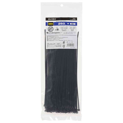 Ohm Electric Lock Tie Weather Resistant 250mm Black 04-3139 (100 pieces)