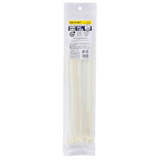 Ohm Electric Repeat Tie Indoor Use 250mm White 04-3304 (10 pcs)
