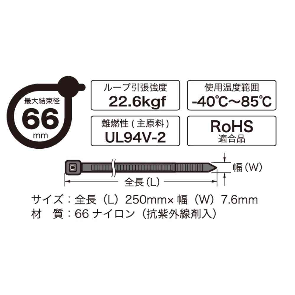 Ohm Electric Repeat Tie Weather Resistant 250mm Black 04-3305 (10 pcs)