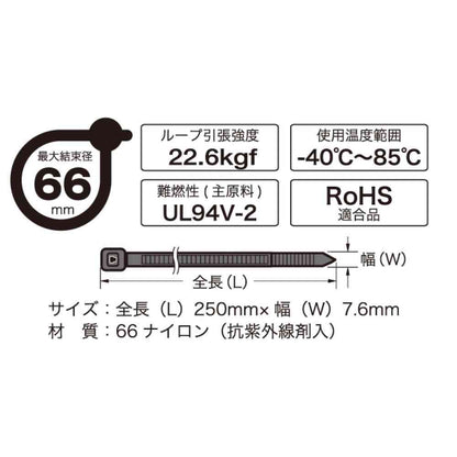 Ohm Electric Repeat Tie Weather Resistant 250mm Black 04-3305 (10 pcs)