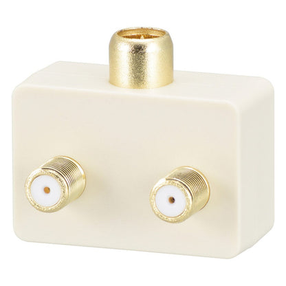 Ohm Electric 2-Way Splitter Plug All Terminal Current Passing Type 4K8K Compatible