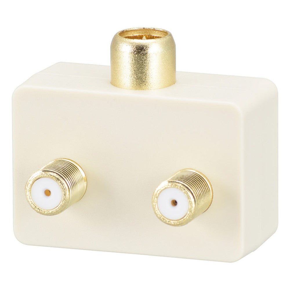 Ohm Electric 2-Way Splitter Plug All Terminal Current Passing Type 4K8K Compatible