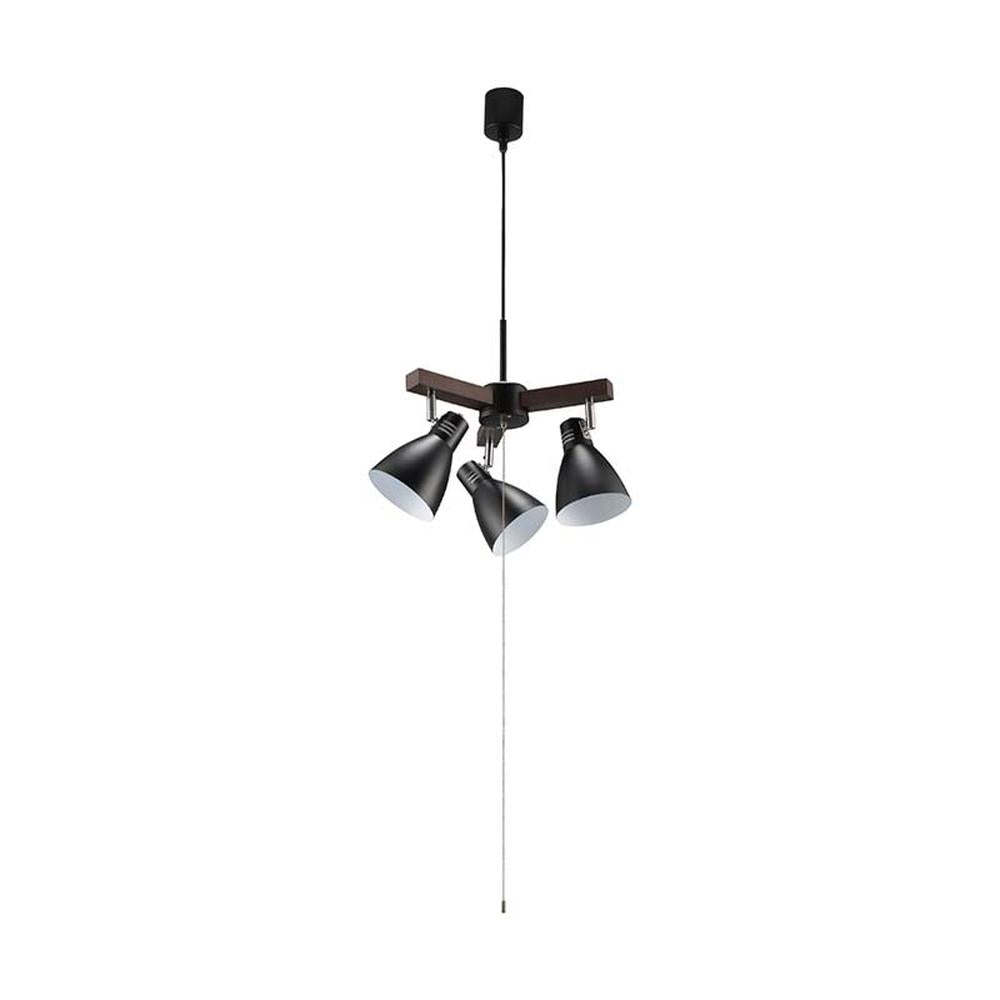 Ohm Electric 3-Bulb Pendant Light Black