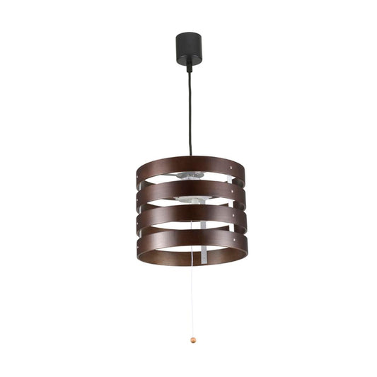 Ohm Electric Pendant Light Wooden Frame 2 Bulbs
