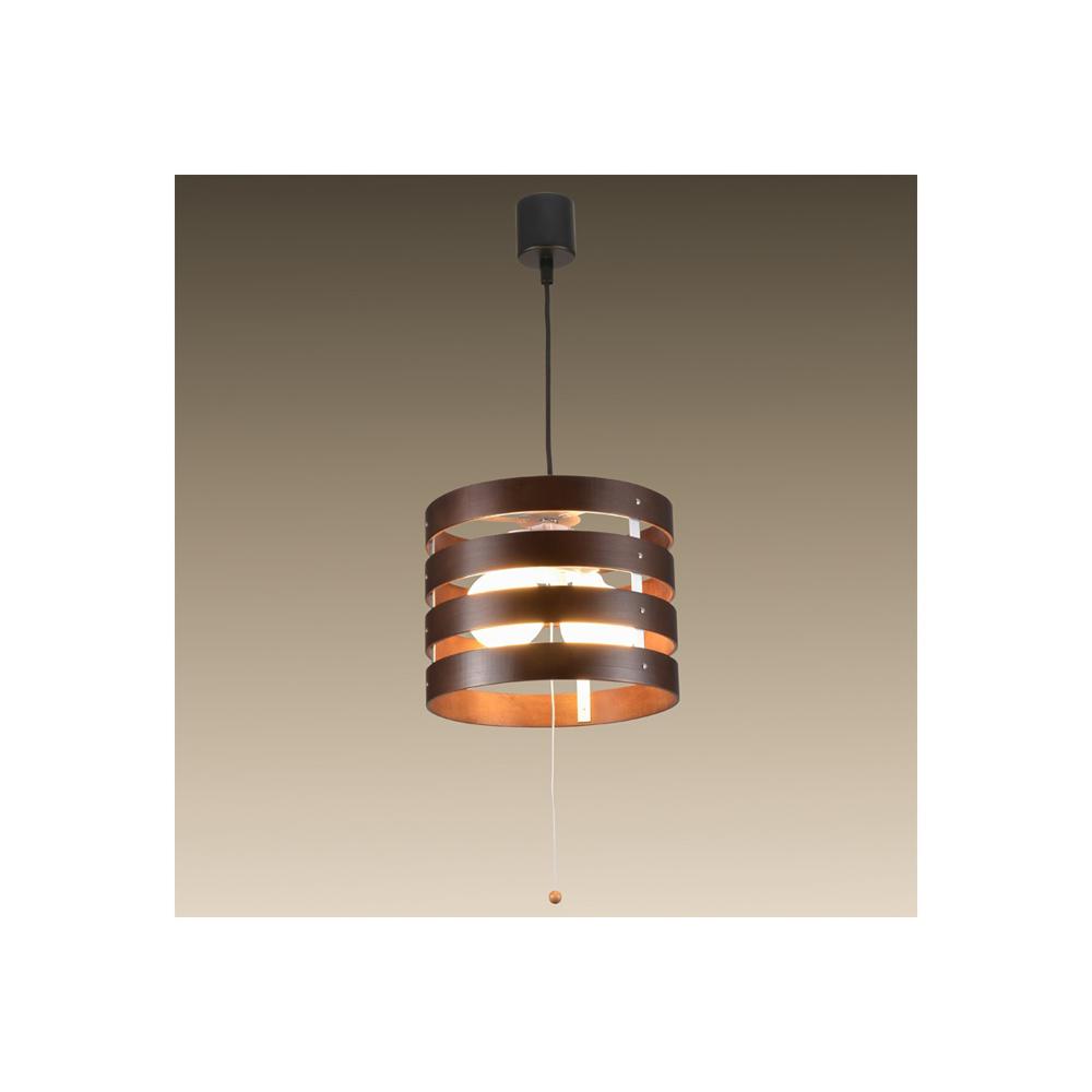Ohm Electric Pendant Light Wooden Frame 2 Bulbs