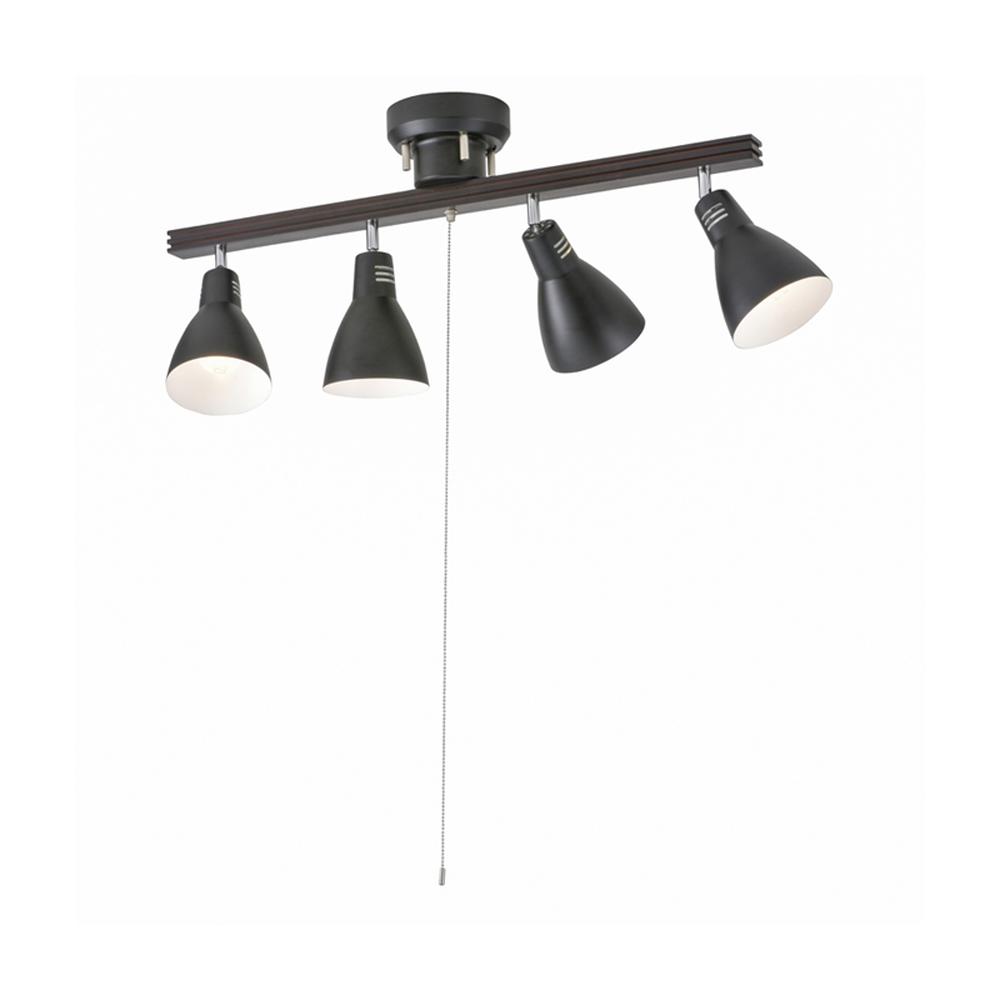 Ohm Electric 4-Bulb Ceiling Light Black