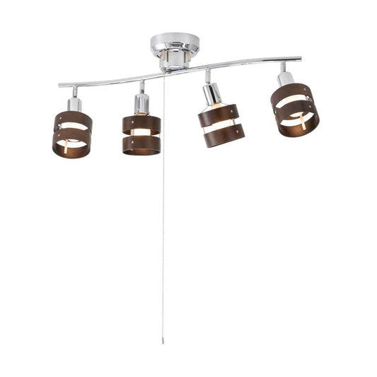 Ohm Electric 4-Light Ceiling Light Wood Ring