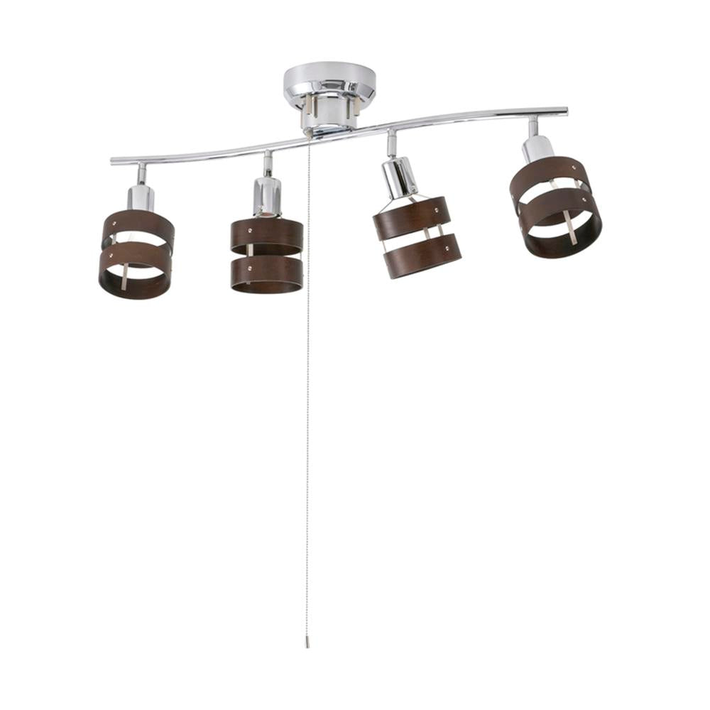 Ohm Electric 4-Light Ceiling Light Wood Ring
