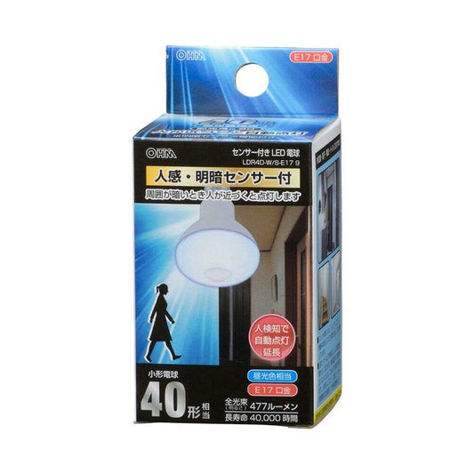 Ohm Electric LED Bulb Reflector E17 with Motion and Brightness Sensor