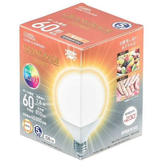 Ohm Electric LED Bulb Ball Shape E26 Equivalent to 60W