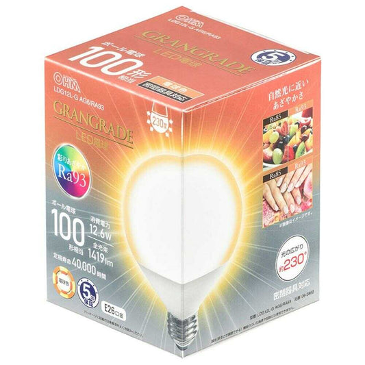 Ohm Electric LED Bulb Ball Shape E26 Equivalent to 100W