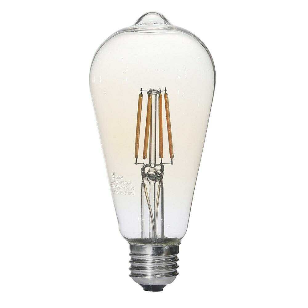Ohm Electric LED Filament Type Retro Bulb E26 Equivalent 40W 1 Piece