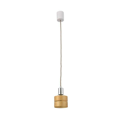 Ohm Electric Pendant Light with Wooden Shade - Natural