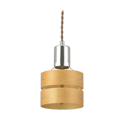 Ohm Electric Pendant Light with Wooden Shade - Natural