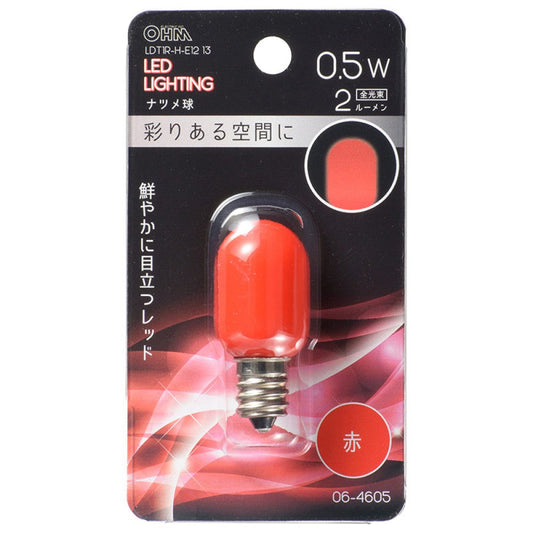 Ohm Electric LED Natsume Bulb Decoration E12 Red