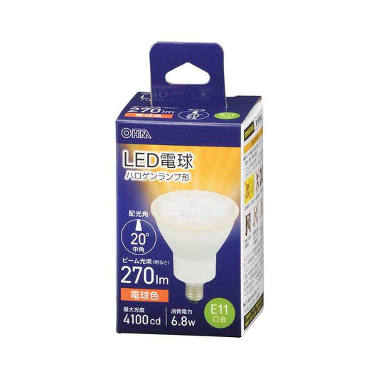 Ohm Electric LED Bulb Halogen Lamp Shape E11 Medium Beam Type 6.8W 1-Pack