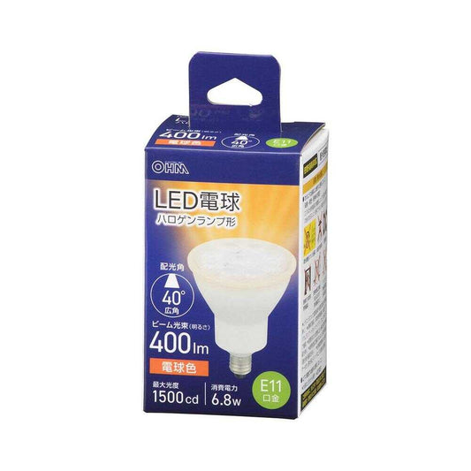 Ohm Electric LED Bulb Halogen Shape E11 Wide Angle 6.8W