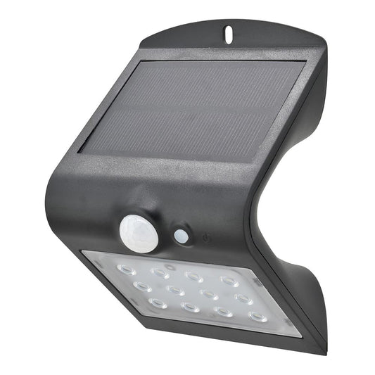Ohm Electric Sensor Wall Light Solar 200 Lumens Black