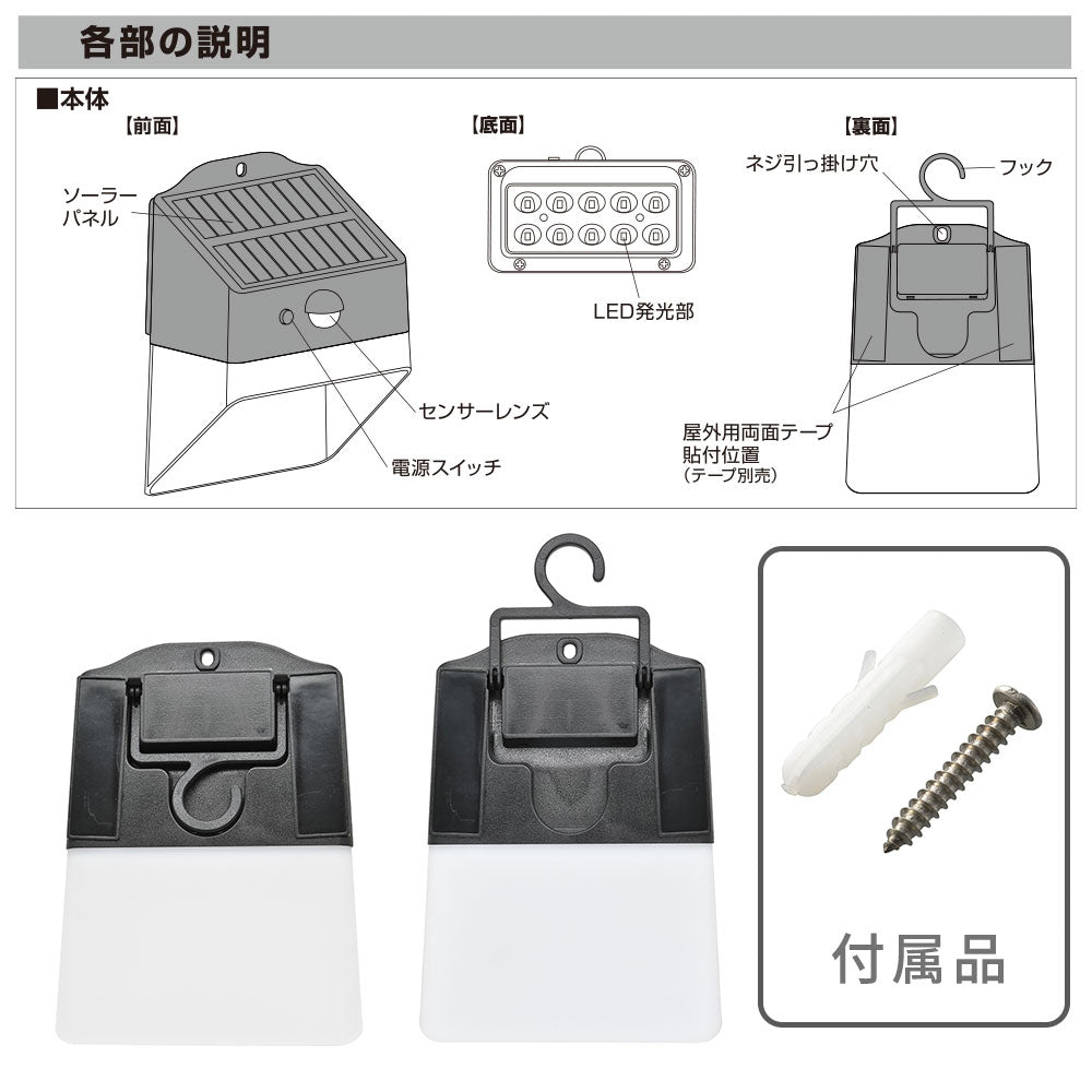 Ohm Electric Sensor Wall Light Solar 200 Lumens Black