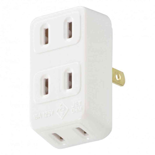 Ohm Electric 3-Outlet L-Type Tap HS-HL3/W