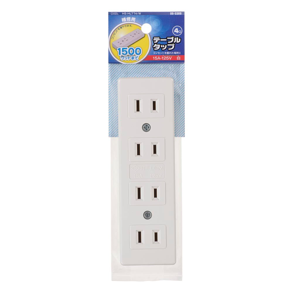 Ohm Electric L-Type 4-Socket Table Tap