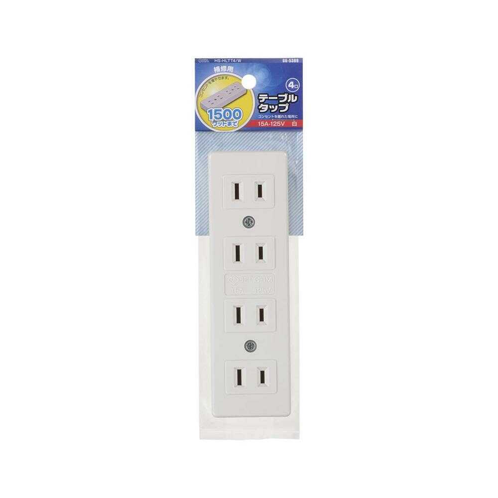 Ohm Electric L-Type 4-Socket Table Tap
