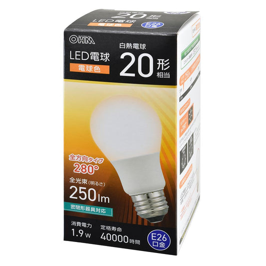 Ohm Electric LED Bulb E26 20W Equivalent Warm White