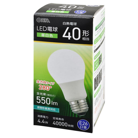Ohm Electric LED Bulb E26 Equivalent to 40W Daylight (1 unit)