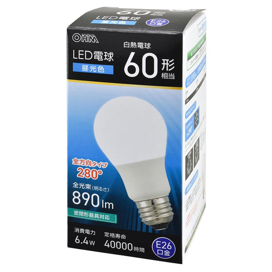 Ohm Electric LED Bulb E26 60W Equivalent Daylight White