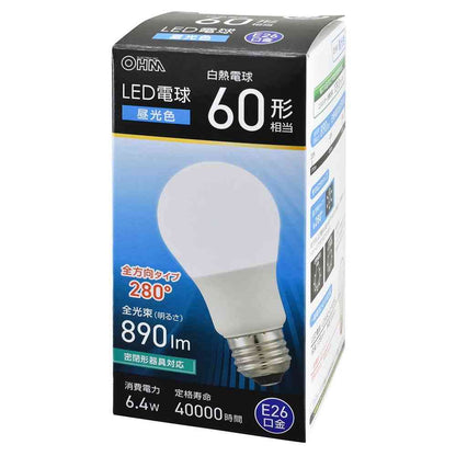 Ohm Electric LED Bulb E26 60W Equivalent Daylight White