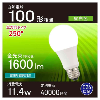 Ohm Electric LED Bulb E26 Equivalent to 100W Daylight (1 unit)