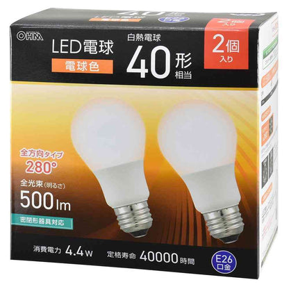 Ohm Electric LED Bulb Equivalent to 40W Warm White (2-pack)