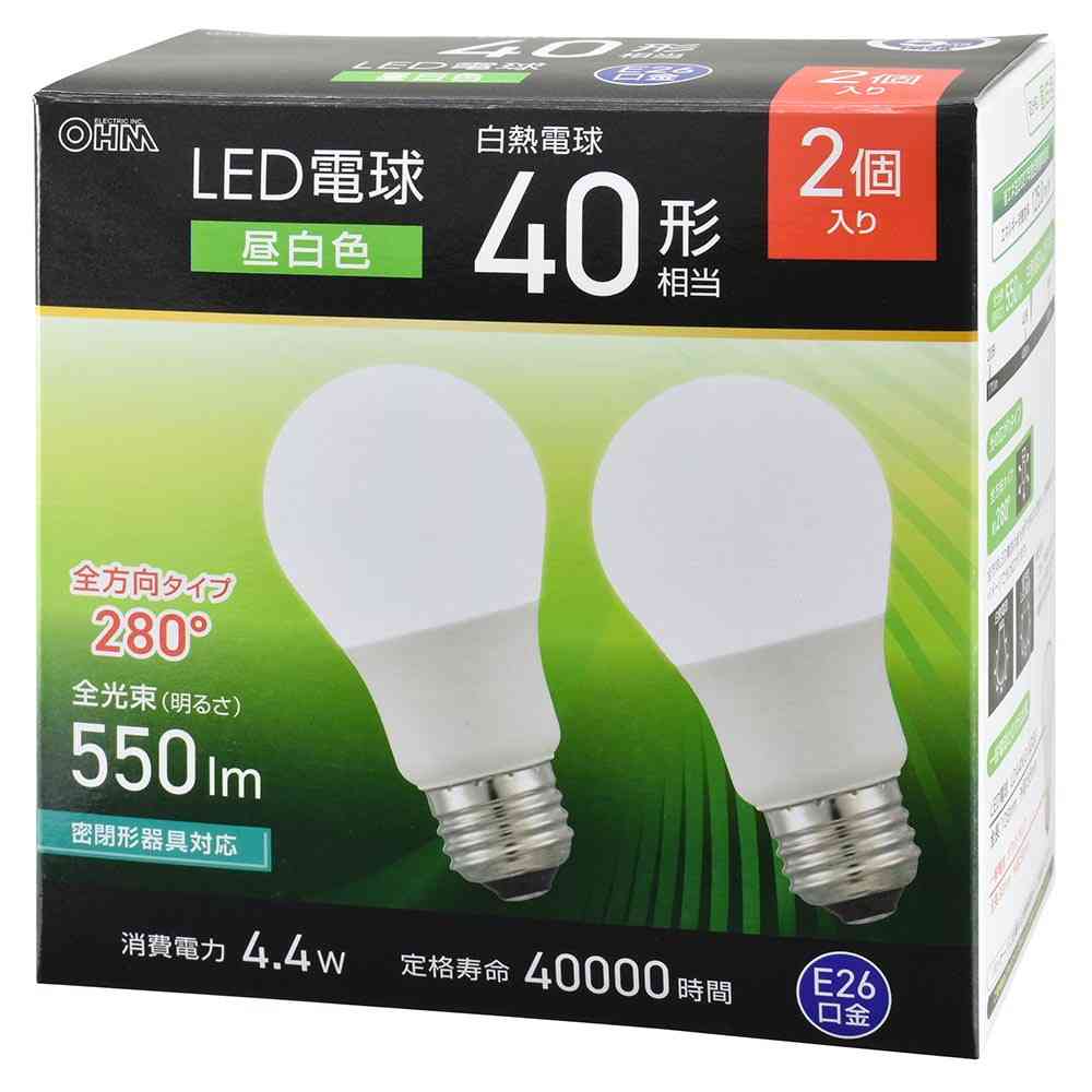 Ohm Electric LED Bulb Equivalent to 40W Daylight (2-pack)