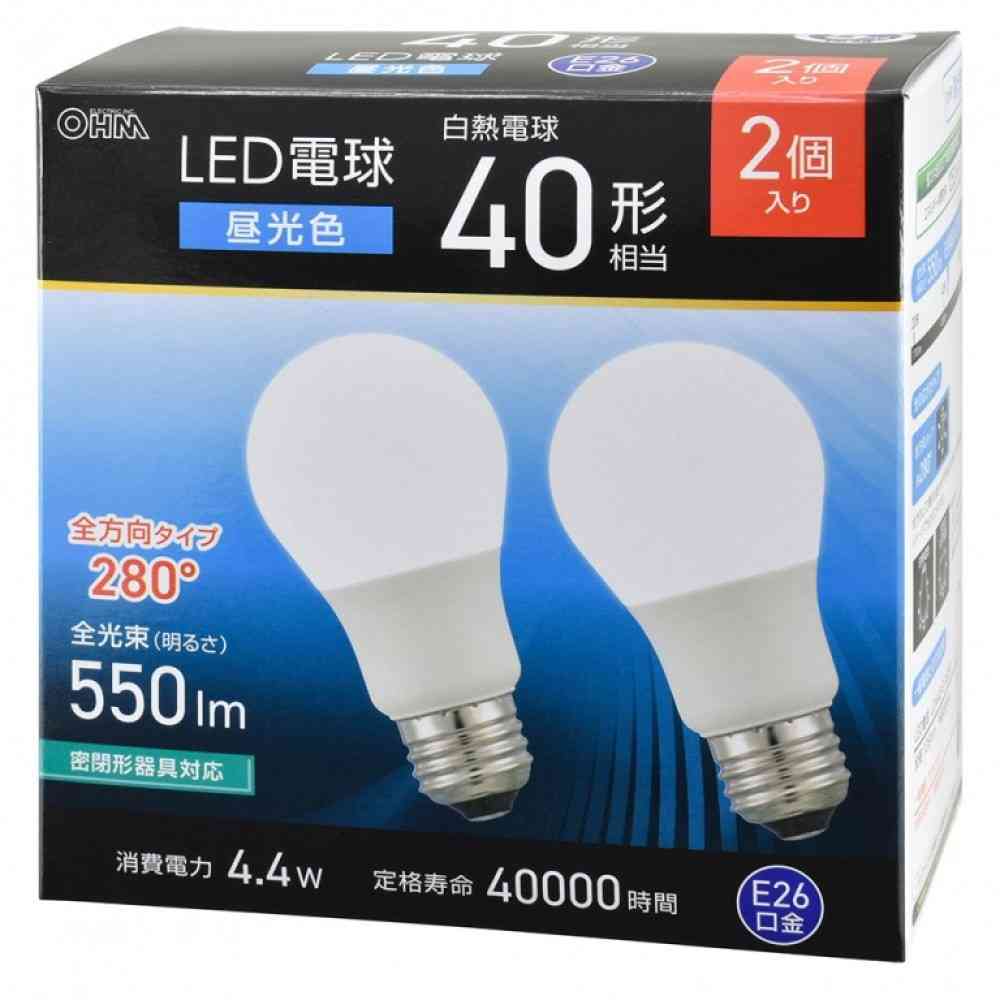 Ohm Electric LED Bulb 40W Equivalent Daylight White 2-Pack