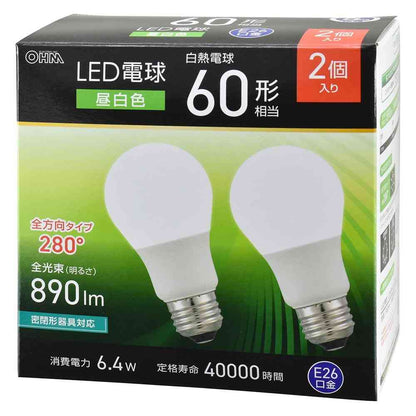 Ohm Electric LED Bulb Equivalent to 60W Daylight (2 Pack)