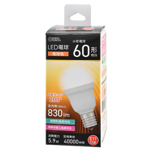 Ohm Electric LED Bulb Small Size Equivalent to 60W Warm White (1 unit)
