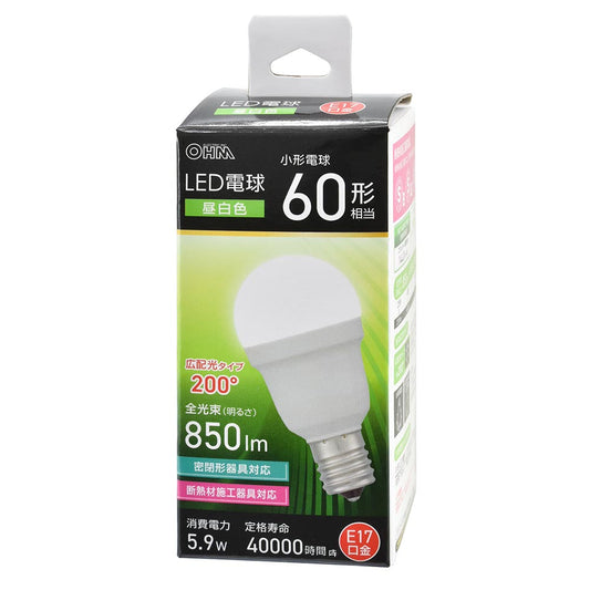 Ohm Electric LED Bulb Small Size Equivalent to 60W Daylight (1 unit)