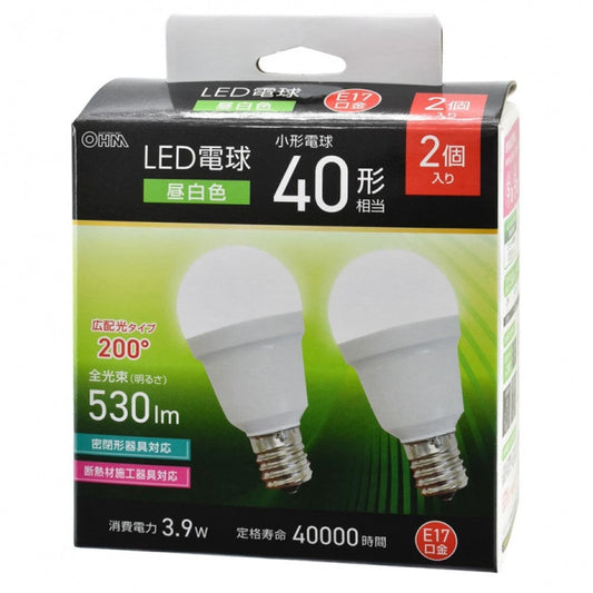 Ohm Electric LED Bulb Small 40W Daylight White 2-Pack