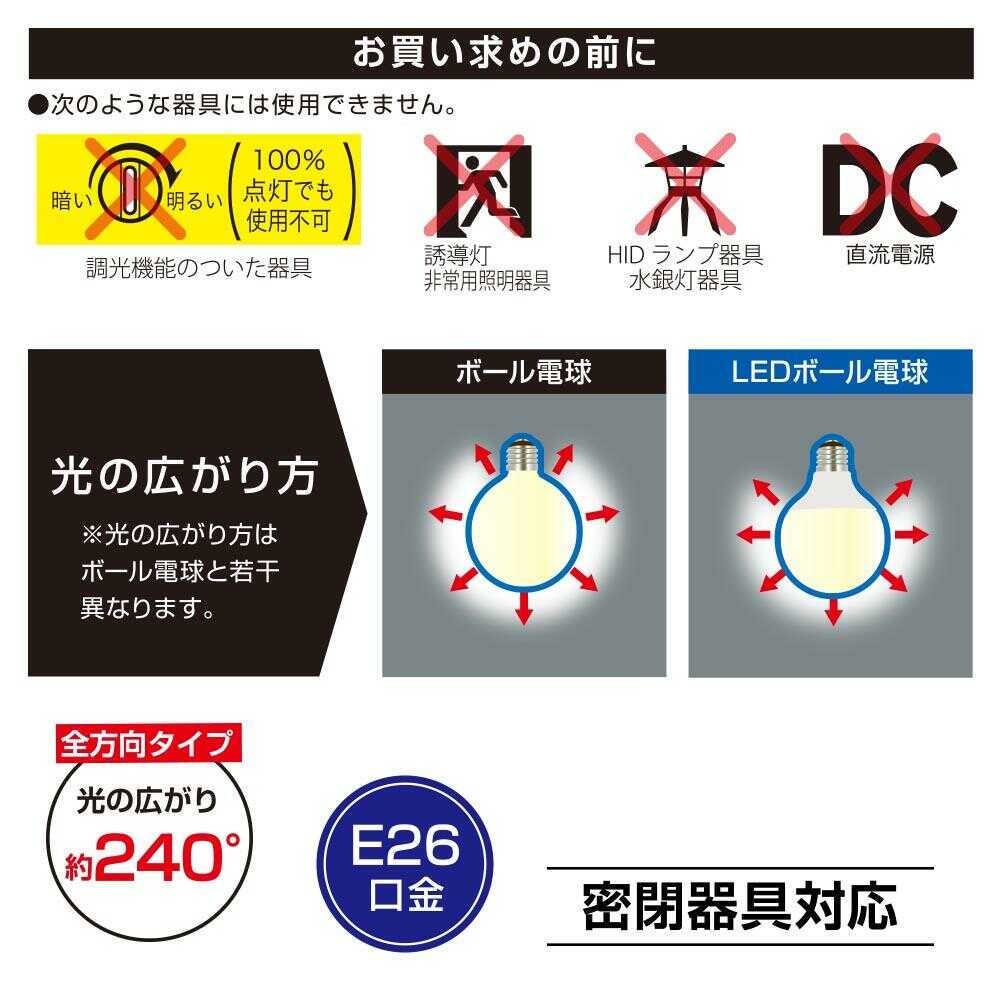 Ohm Electric LED Bulb Ball Shape E26 Equivalent to 40W