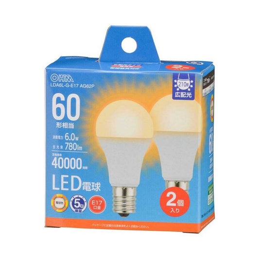 Ohm Electric LED Bulb Small E17 Equivalent to 60W 2-Pack