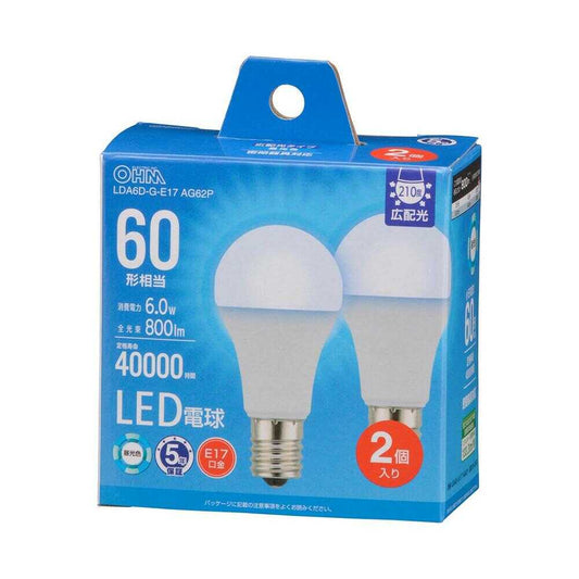 Ohm Electric LED Bulb Small E17 Equivalent to 60W 2-Pack