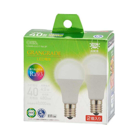 Ohm Electric LED Bulb Small E17 Equivalent to 40W 2-Pack