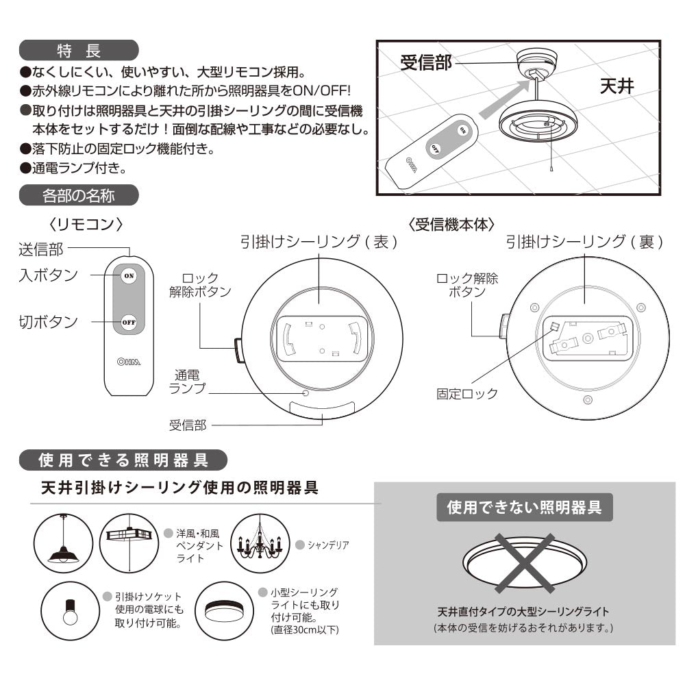 Ohm Electric Remote Control Switch Pendant Lighting