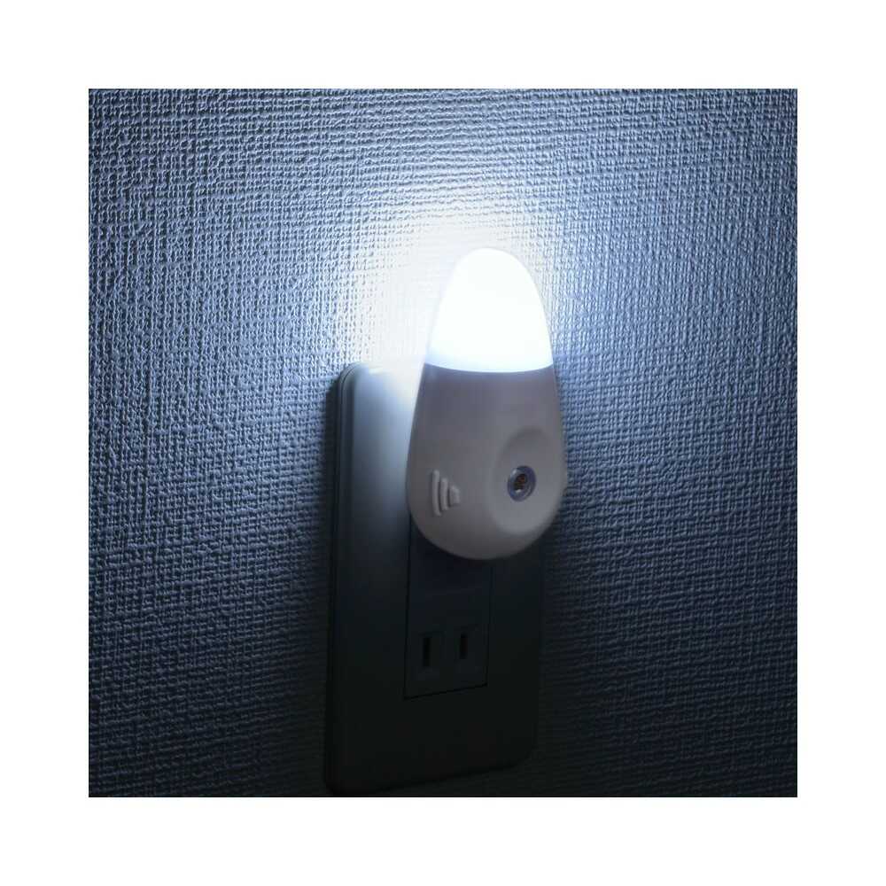 Ohm Electric LED Night Light Rechargeable with Light Sensor White